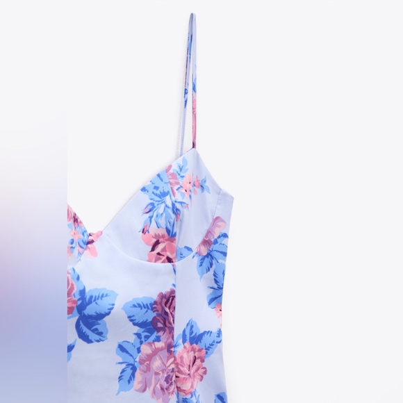 Zara net floral print corset style mini boho dress - Picture 7 of 12